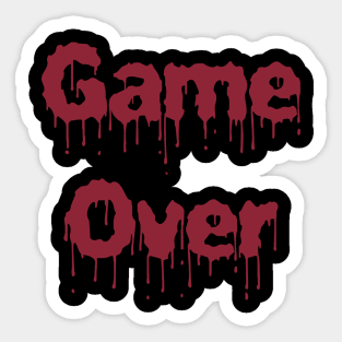 Game Over Blood Evil Retro Gamer Humor Gift Men Women Kid Sticker